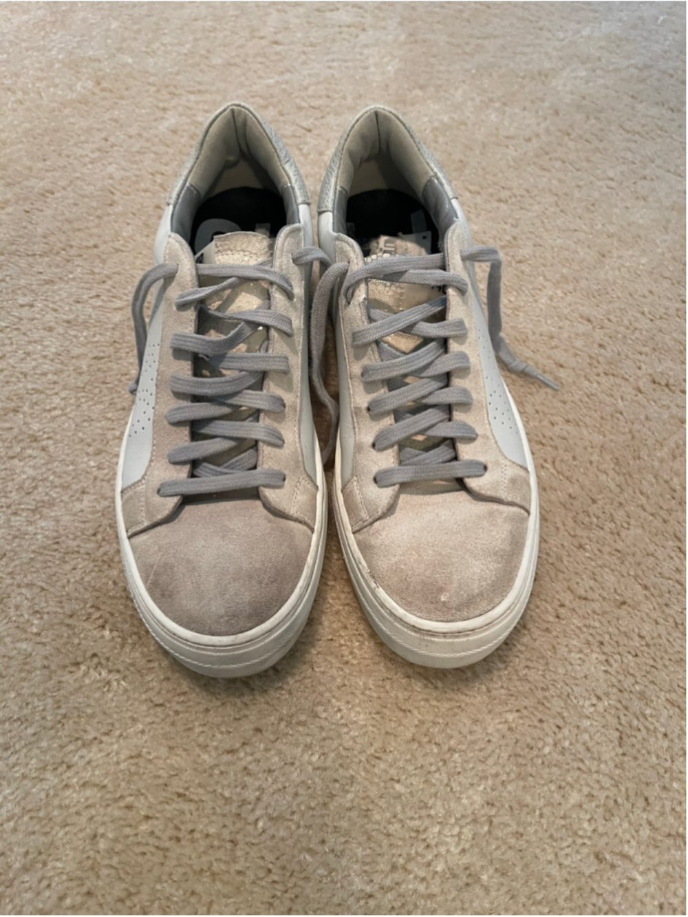 Women's P448 Sneakers Size 9.5 Beige and Silver